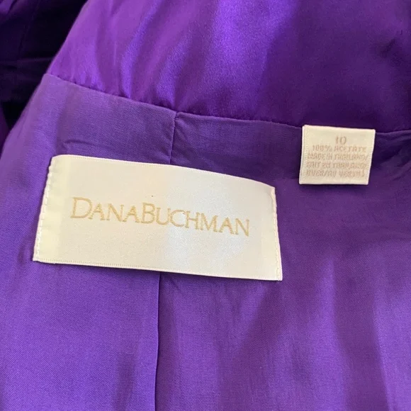 Vintage Purple Power Suit Skirt Set 90s Career Blazer & Pencil Skirt Sz 10/12